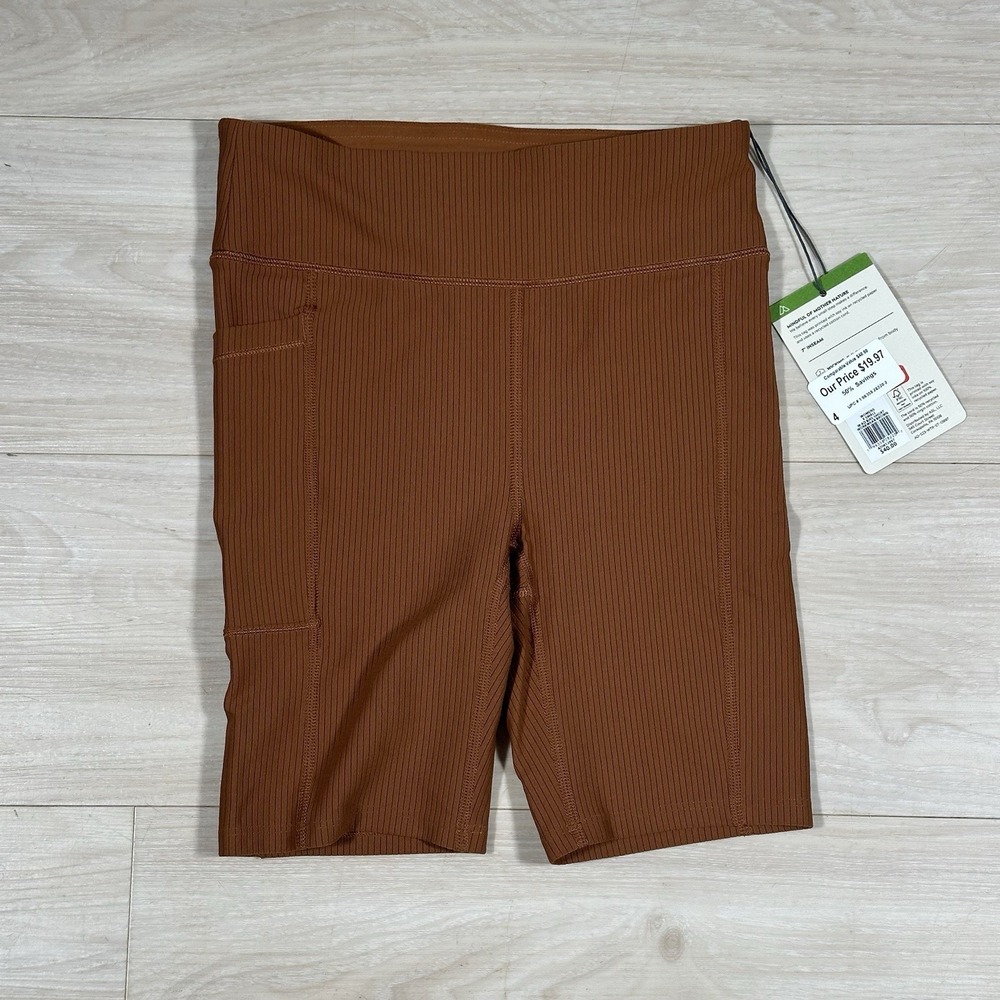 Alpine Brown‎ Women's Brown Athletic Bike Shorts Everyday Comfort Size XS EUC